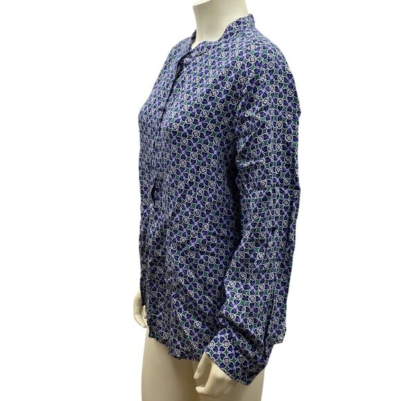Talbots Womens Blouse‎ Blue Green Pattern Long Sleeve XL - Picture 3 of 5